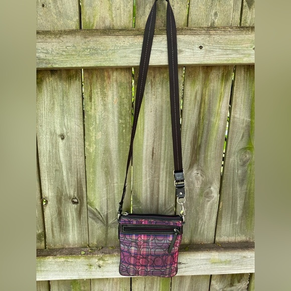 Coach Poppy Tartan Plaid Glitter Crossbody Bag - Picture 2 of 6